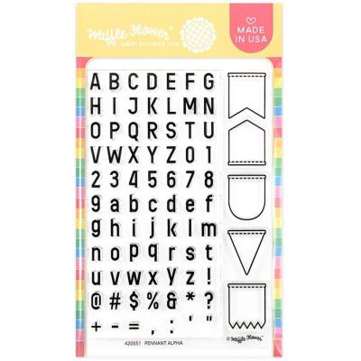 Waffle Flower Crafts Clear Stamps - Pennant Alpha